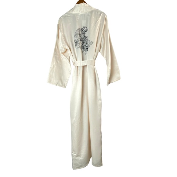 NASTY GAL Tiger Embroidery Pajama Set 3pieces In Champagne Size Large - NWT - Picture 3 of 9